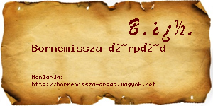 Bornemissza Árpád névjegykártya